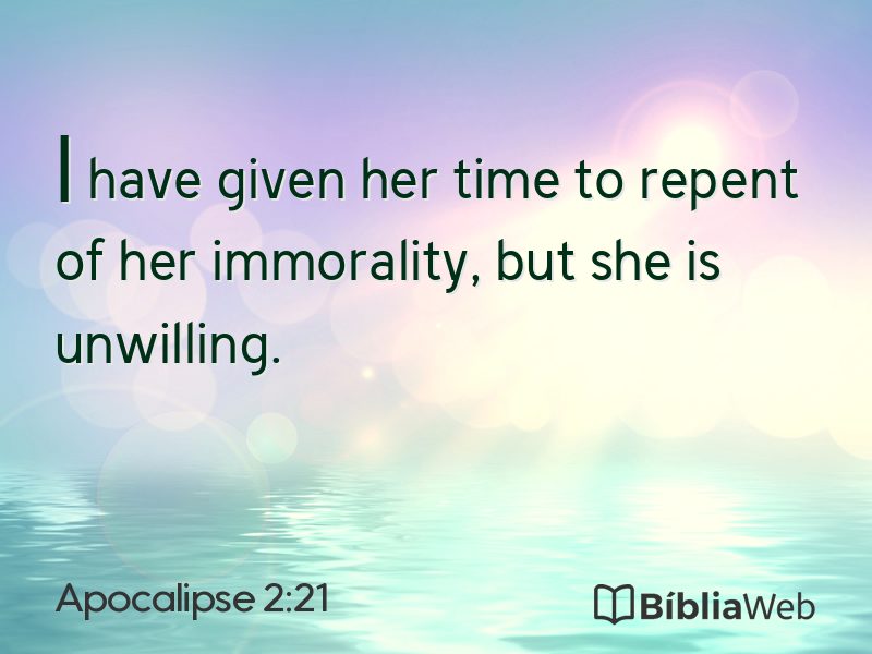 Apocalipse 2:21 em imagem para compartilhar