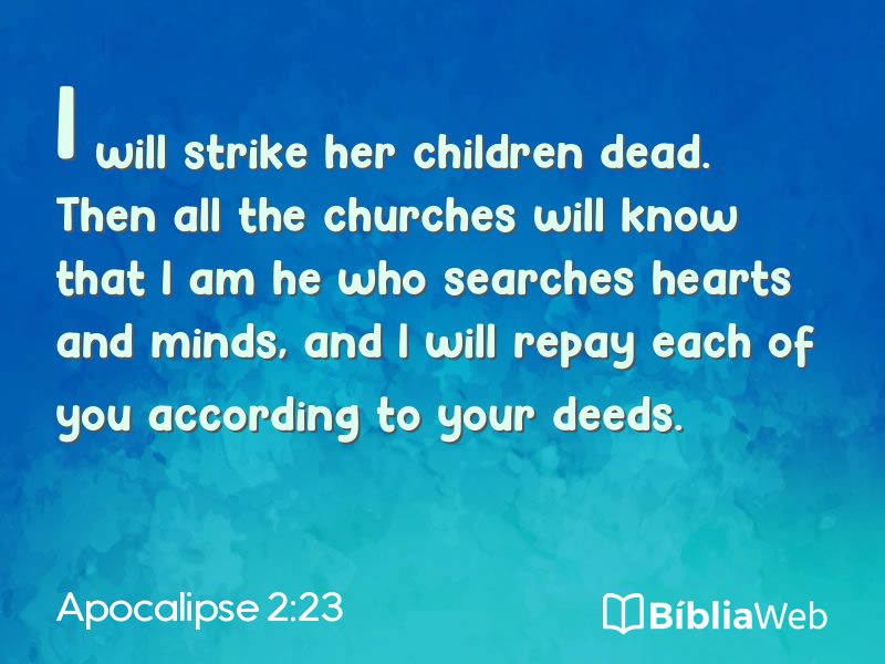 Apocalipse 2:23 em imagem para compartilhar