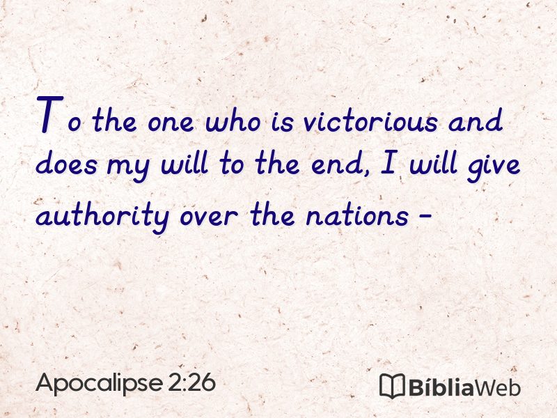 Apocalipse 2:26 em imagem para compartilhar