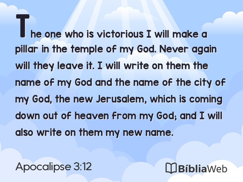Apocalipse 3:12 em imagem para compartilhar