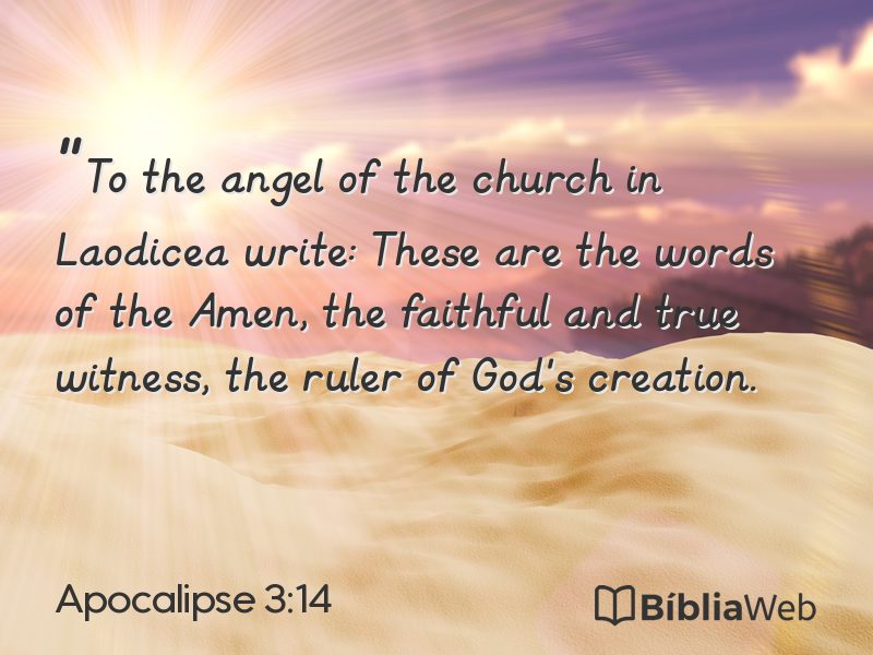 Apocalipse 3:14 em imagem para compartilhar