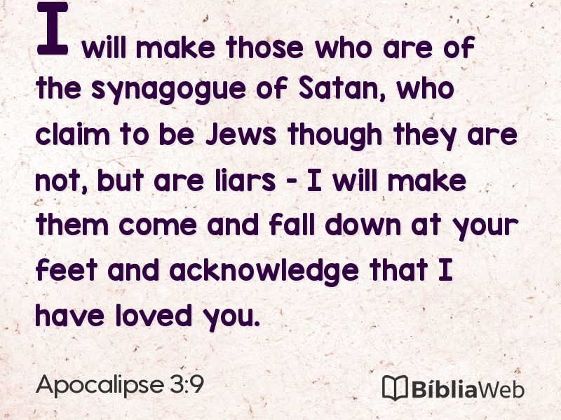 Apocalipse 3:9 em imagem para compartilhar
