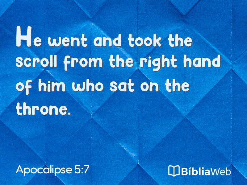 Apocalipse 5:7 em imagem para compartilhar