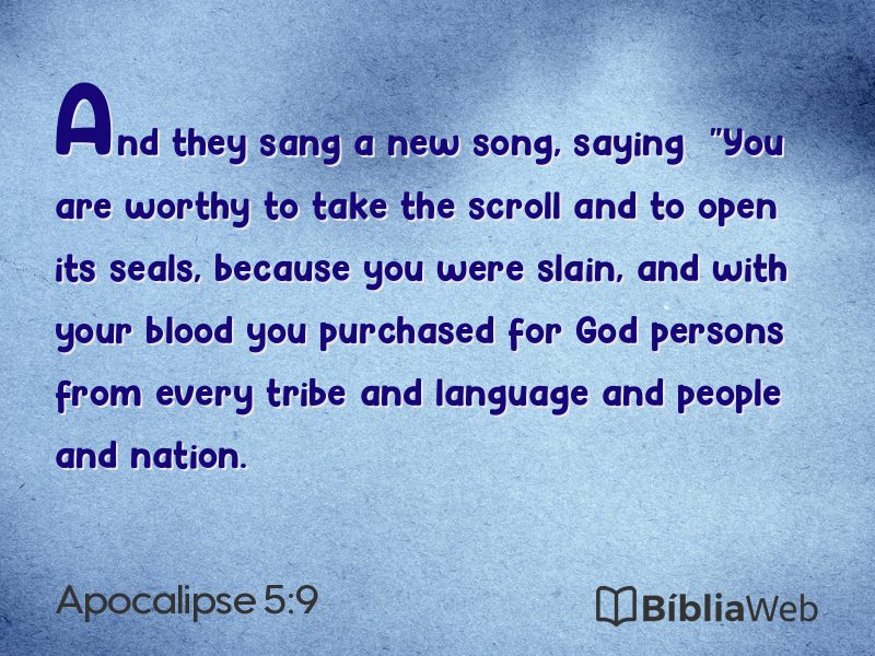 Apocalipse 5:9 em imagem para compartilhar