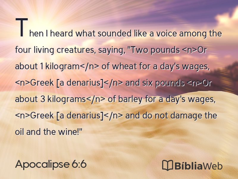 Apocalipse 6:6 em imagem para compartilhar
