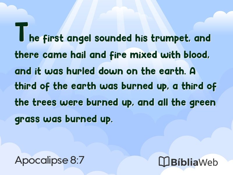 Apocalipse 8:7 em imagem para compartilhar