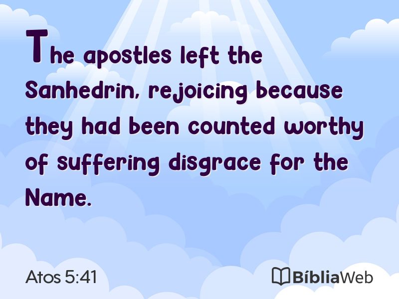 Atos 5:41 em imagem para compartilhar