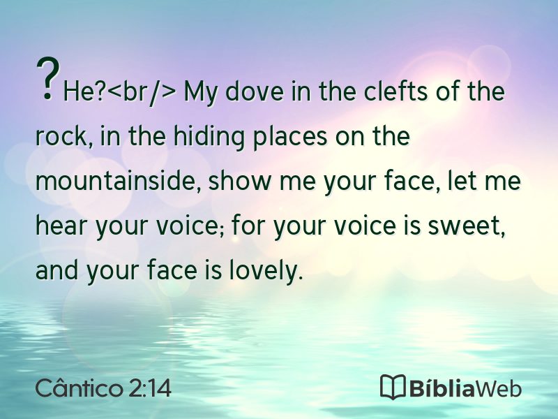 Cântico 2:14 em imagem para compartilhar