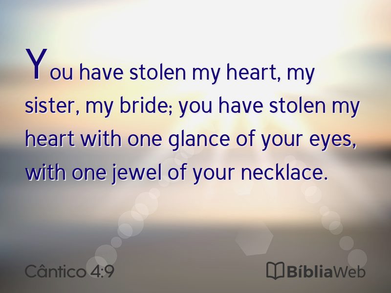 Cântico 4:9 em imagem para compartilhar
