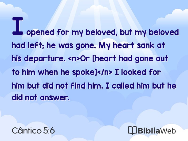 Cântico 5:6 em imagem para compartilhar