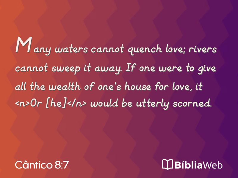 Cântico 8:7 em imagem para compartilhar