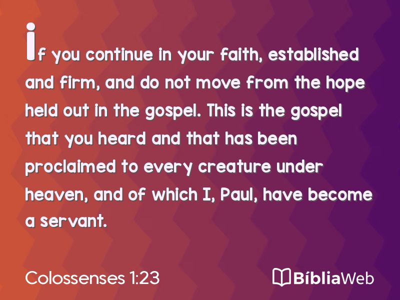 Colossenses 1:23 em imagem para compartilhar