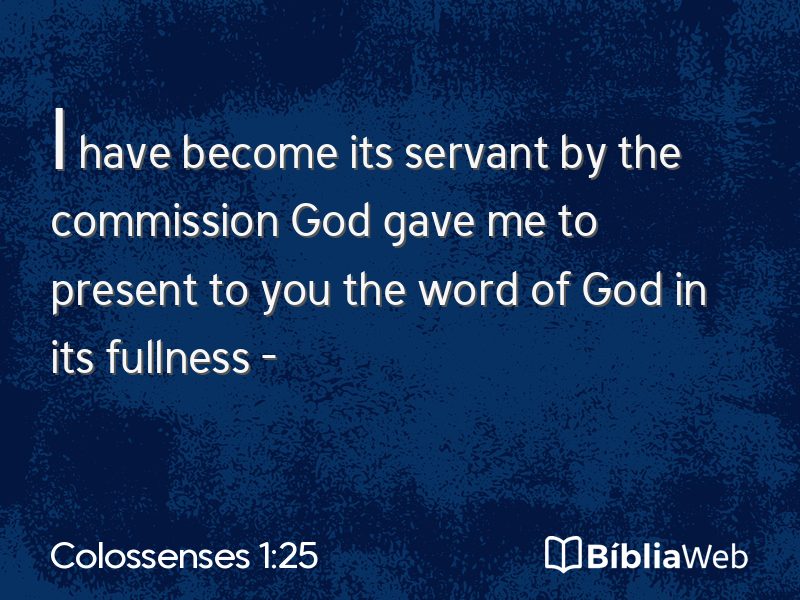 Colossenses 1:25 em imagem para compartilhar