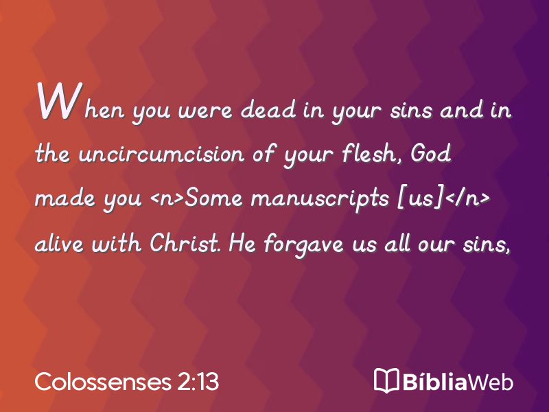 Colossenses 2:13 em imagem para compartilhar
