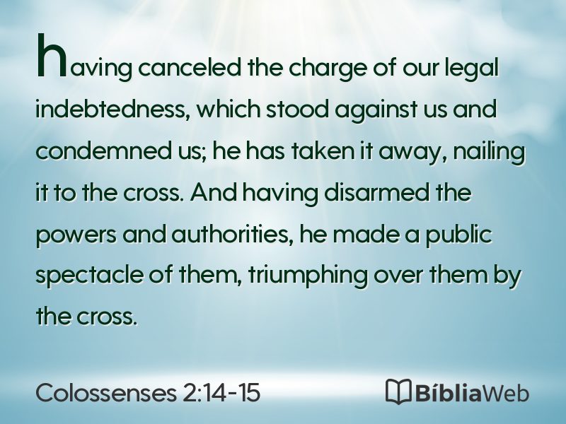 Colossenses 2:14-15 em imagem para compartilhar