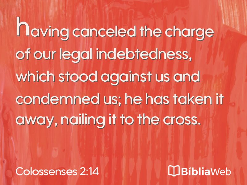 Colossenses 2:14 em imagem para compartilhar