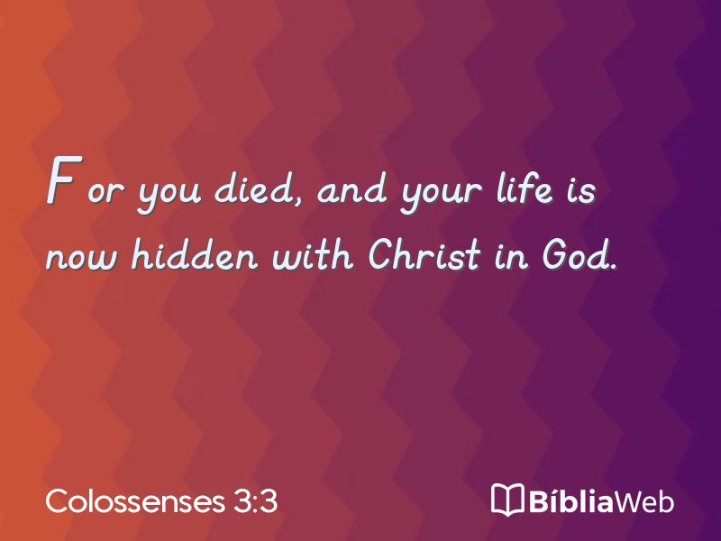 Colossenses 3:3 em imagem para compartilhar