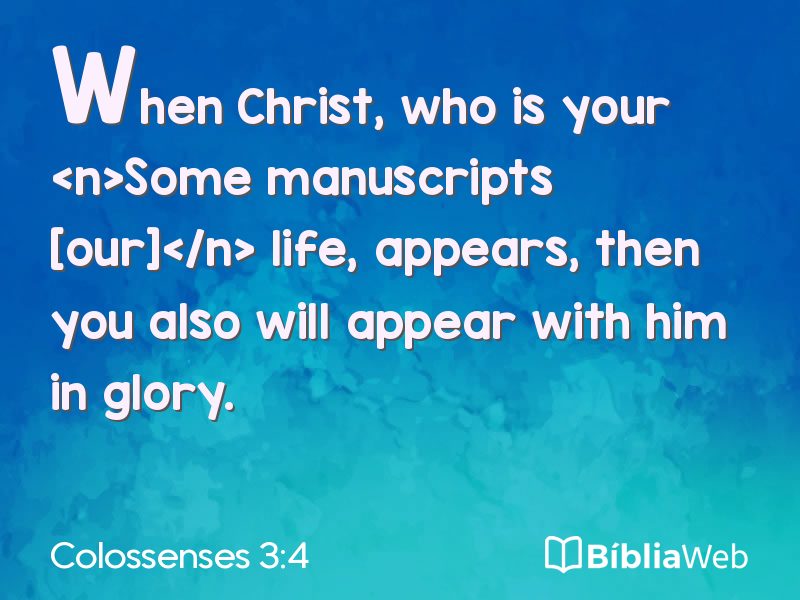 Colossenses 3:4 em imagem para compartilhar