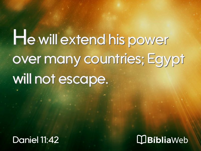 Daniel 11:42 em imagem para compartilhar