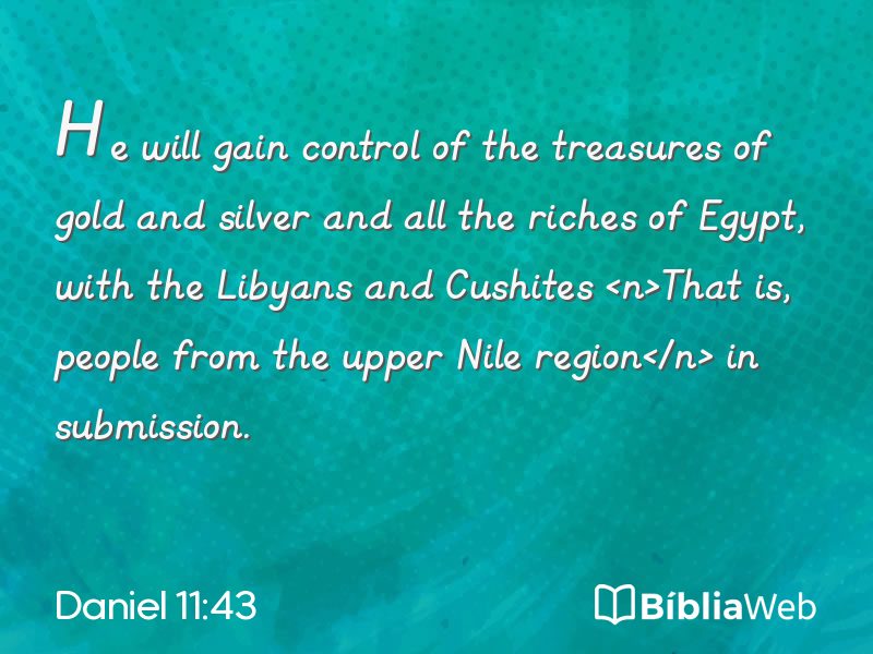Daniel 11:43 em imagem para compartilhar