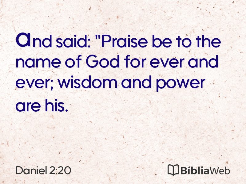 Daniel 2:20 em imagem para compartilhar