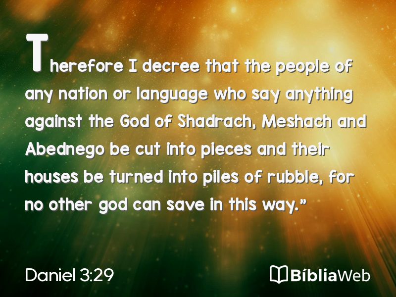 Daniel 3:29 em imagem para compartilhar