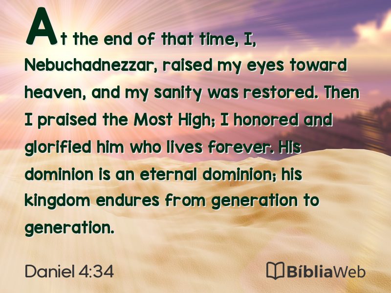 Daniel 4:34 em imagem para compartilhar