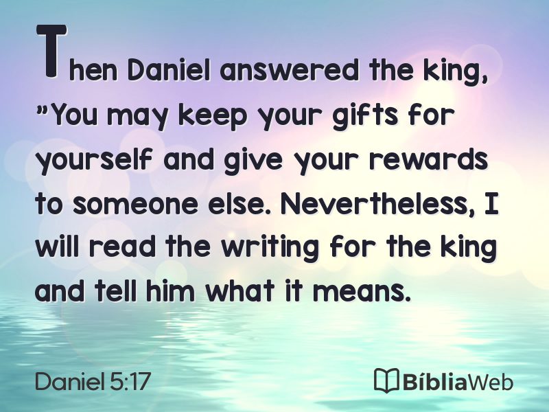 Daniel 5:17 em imagem para compartilhar