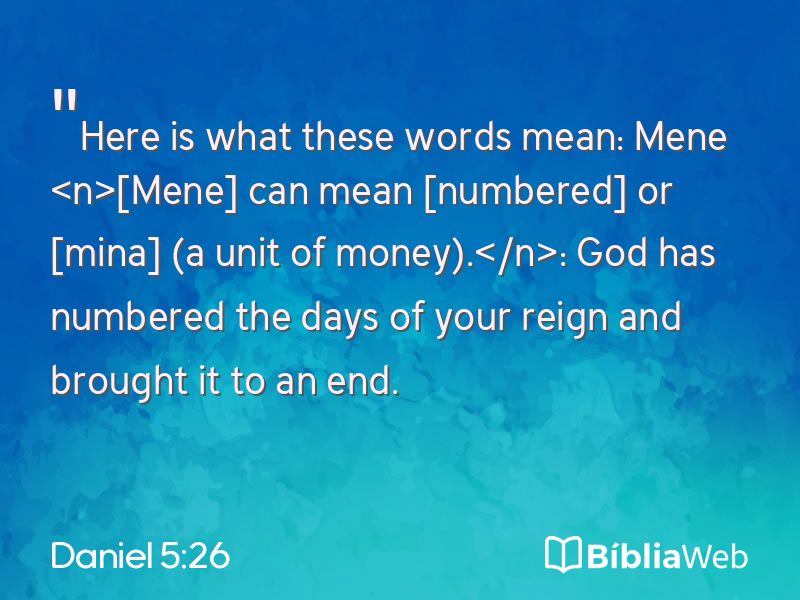 Daniel 5:26 em imagem para compartilhar