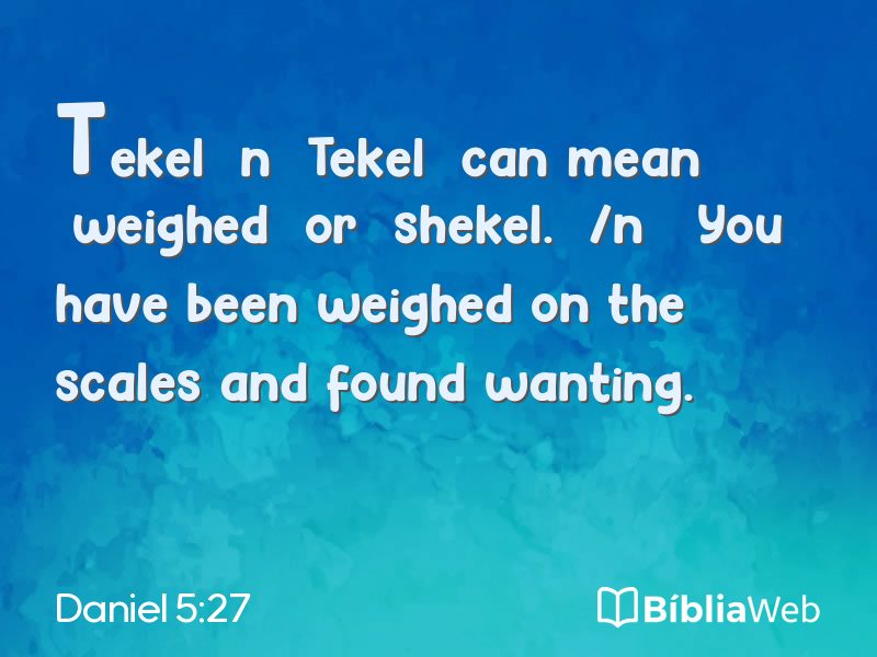 Daniel 5:27 em imagem para compartilhar