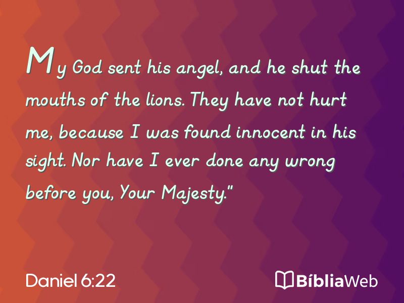 Daniel 6:22 em imagem para compartilhar
