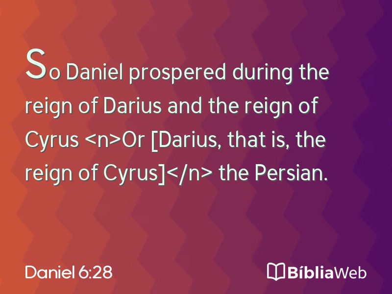 Daniel 6:28 em imagem para compartilhar