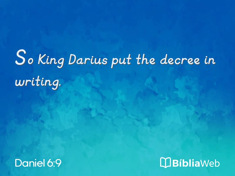 Daniel 6:9 em imagem para compartilhar