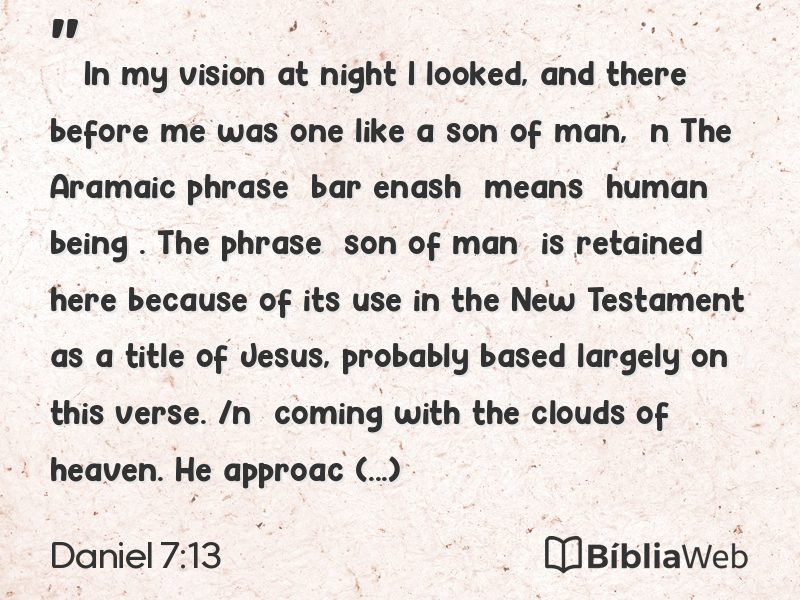 Daniel 7:13 em imagem para compartilhar