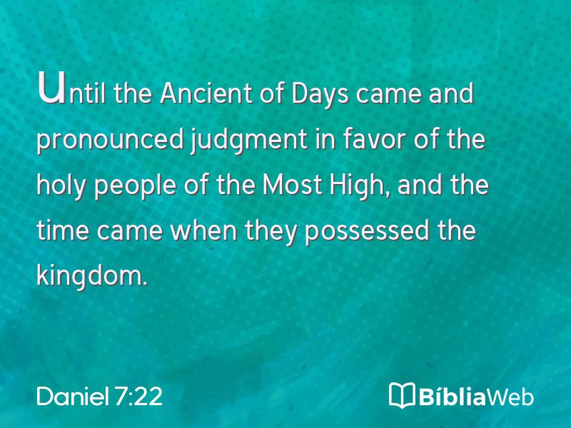 Daniel 7:22 em imagem para compartilhar