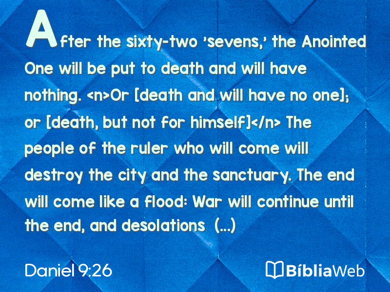 Daniel 9:26 em imagem para compartilhar