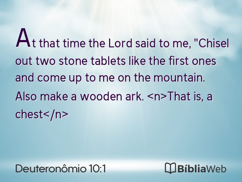 Deuteronômio 10:1 em imagem para compartilhar