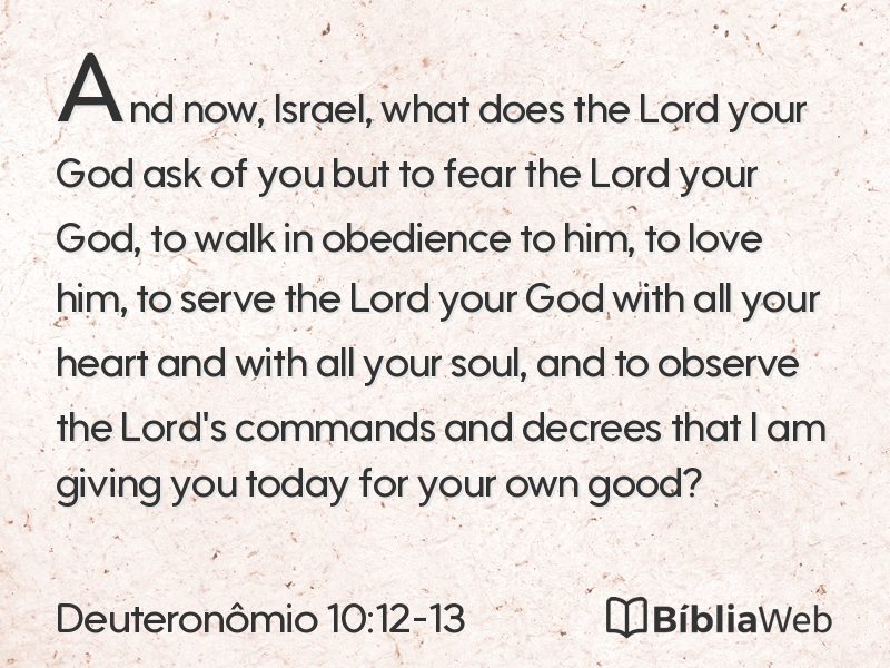 Deuteronômio 10:12-13 em imagem para compartilhar