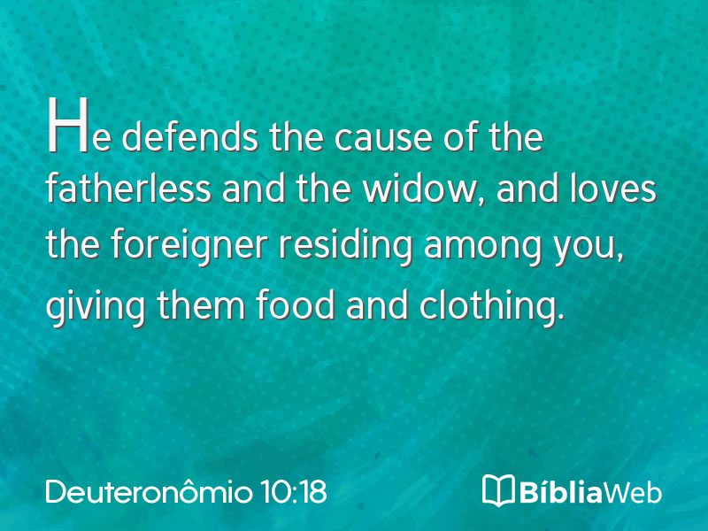 Deuteronômio 10:18 em imagem para compartilhar