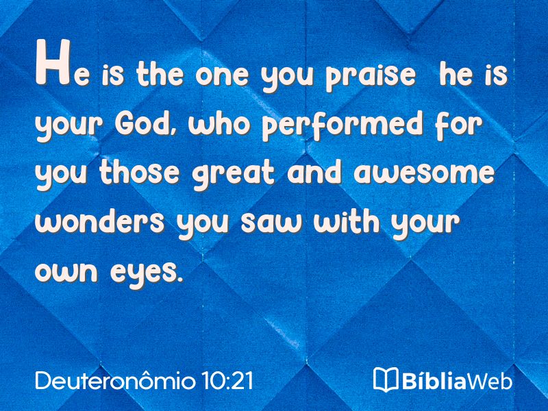 Deuteronômio 10:21 em imagem para compartilhar