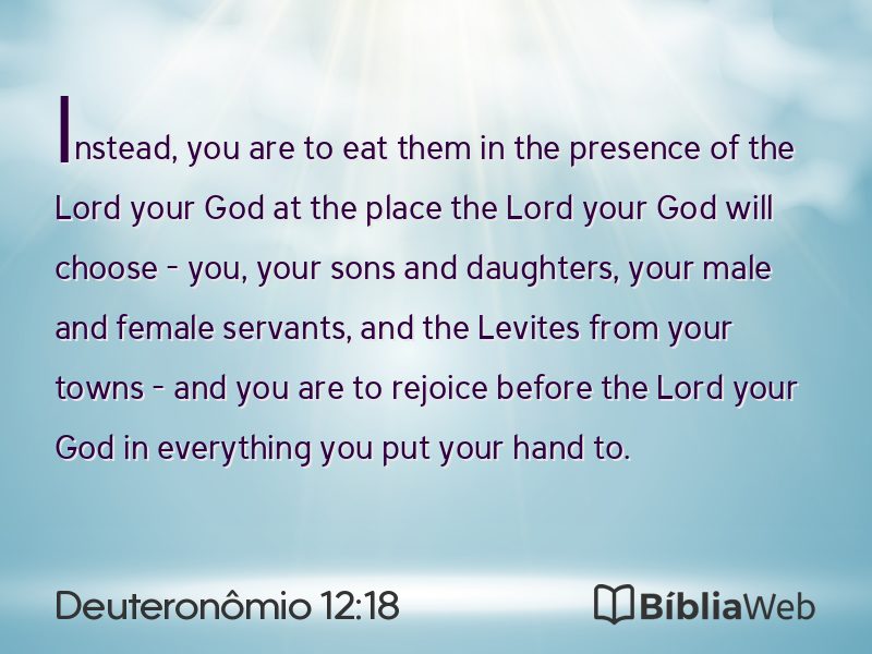 Deuteronômio 12:18 em imagem para compartilhar