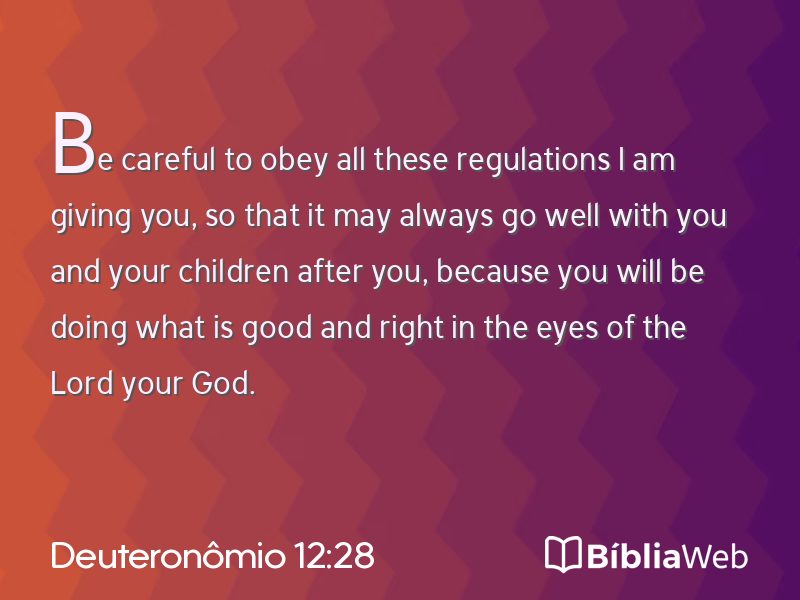 Deuteronômio 12:28 em imagem para compartilhar