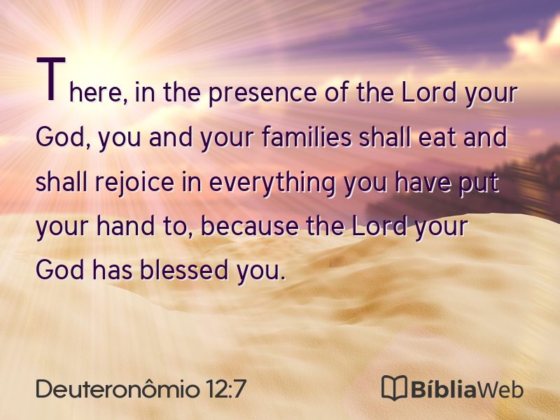 Deuteronômio 12:7 em imagem para compartilhar