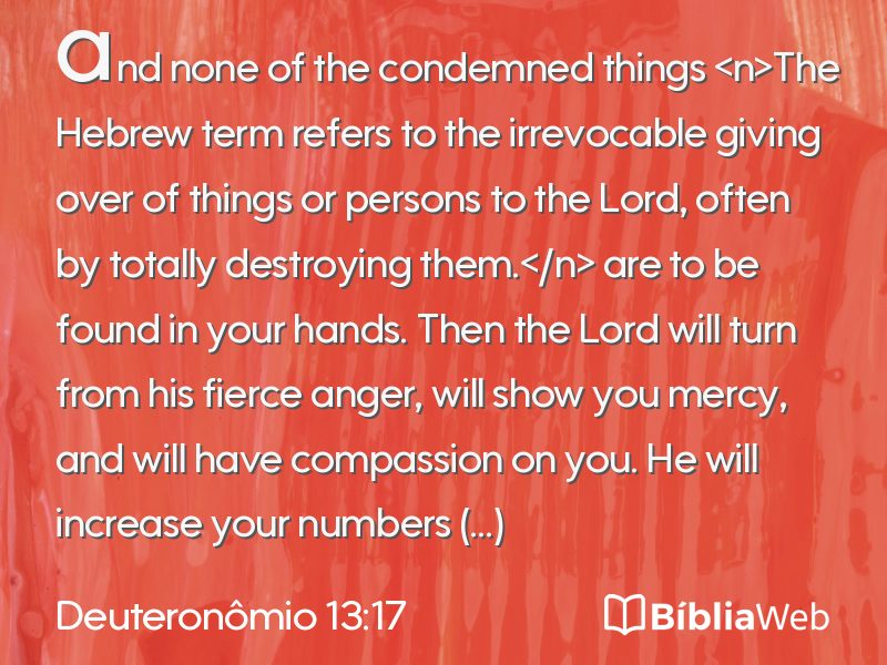 Deuteronômio 13:17 em imagem para compartilhar