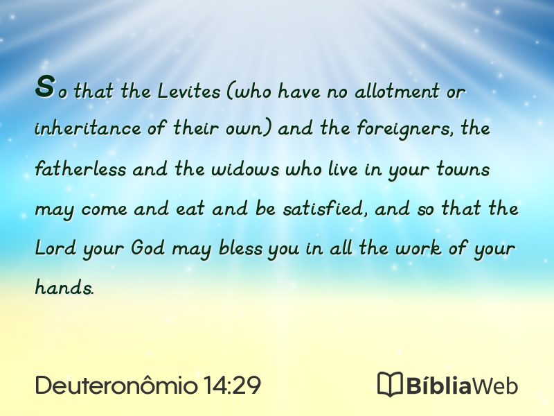 Deuteronômio 14:29 em imagem para compartilhar