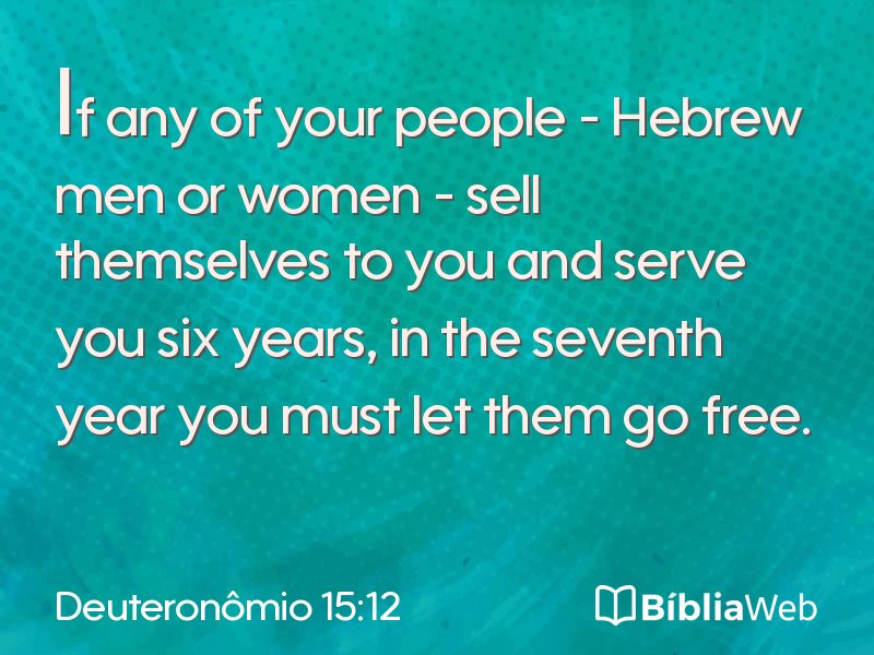 Deuteronômio 15:12 em imagem para compartilhar