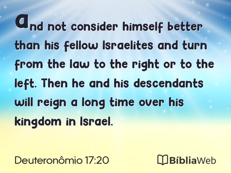 Deuteronômio 17:20 em imagem para compartilhar