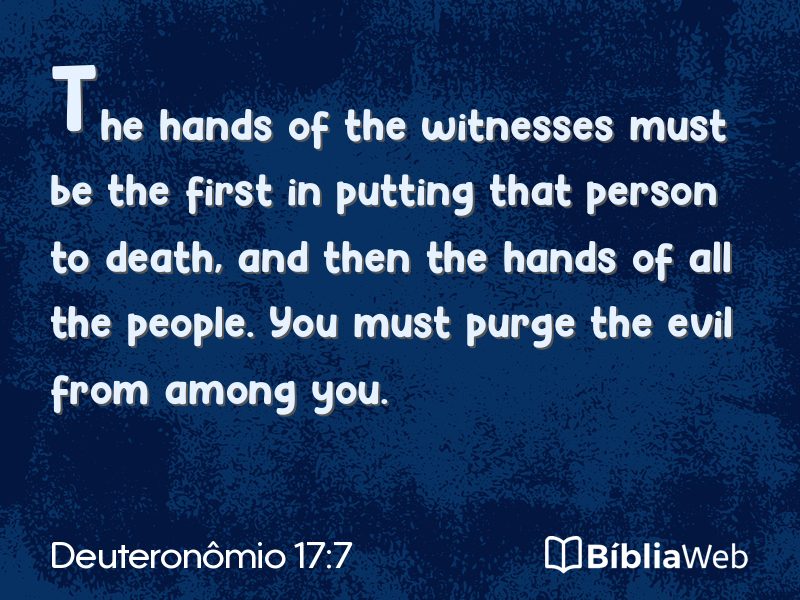 Deuteronômio 17:7 em imagem para compartilhar