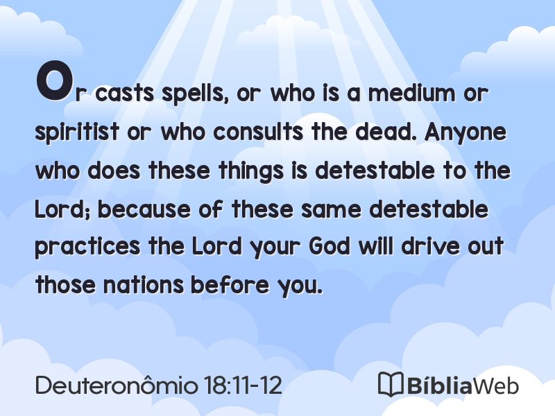 Deuteronômio 18:11-12 em imagem para compartilhar