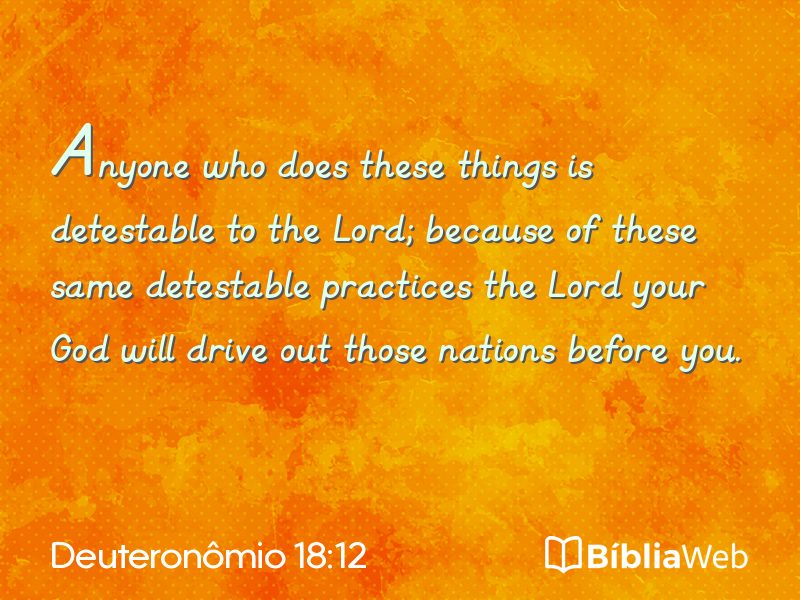 Deuteronômio 18:12 em imagem para compartilhar